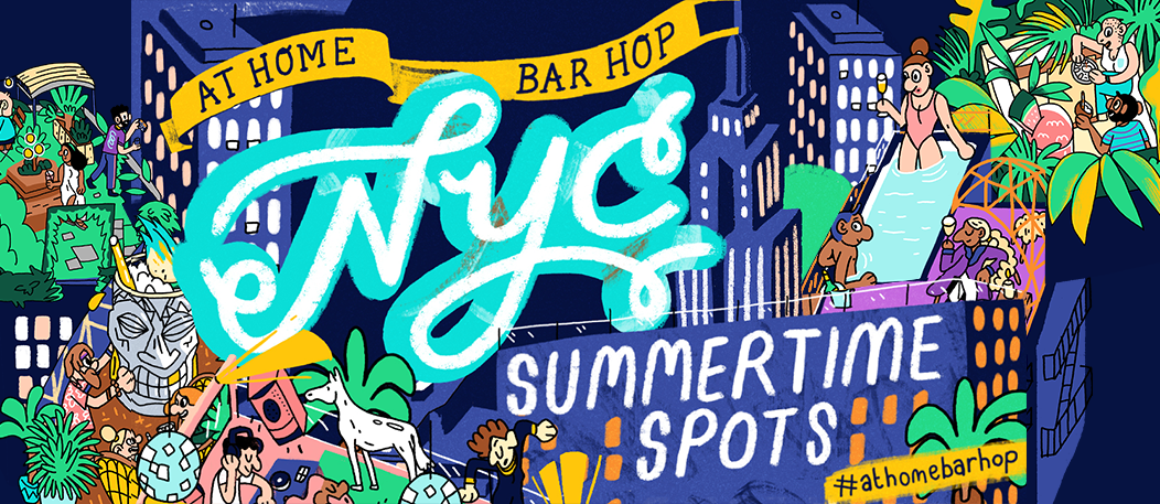 An image of a map with the best summer spots in NYC