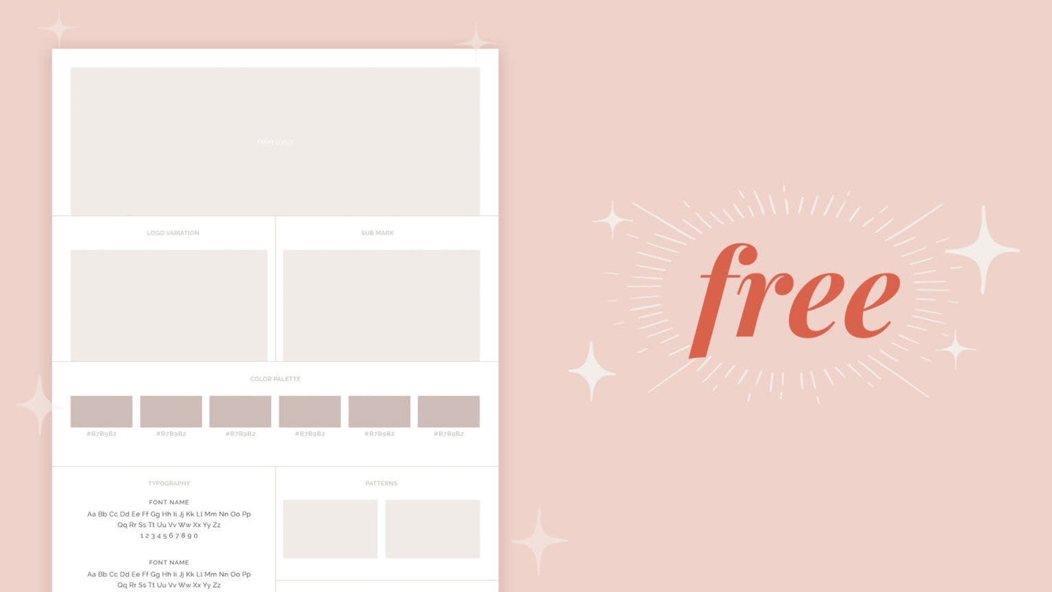 Brand board template from Amber & Ink