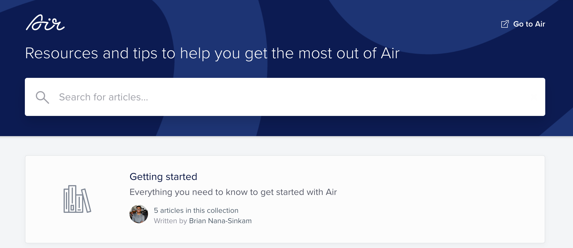 Air help center screenshot