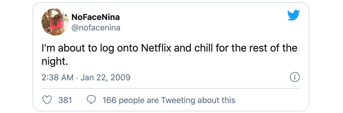 First netflix and chill tweet on Twitter