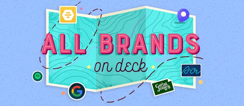 A map with the text "All brands on deck"